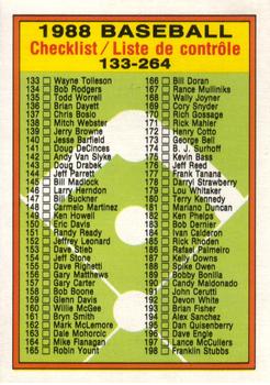1988 O-Pee-Chee Baseball Cards 373     Checklist 133-264